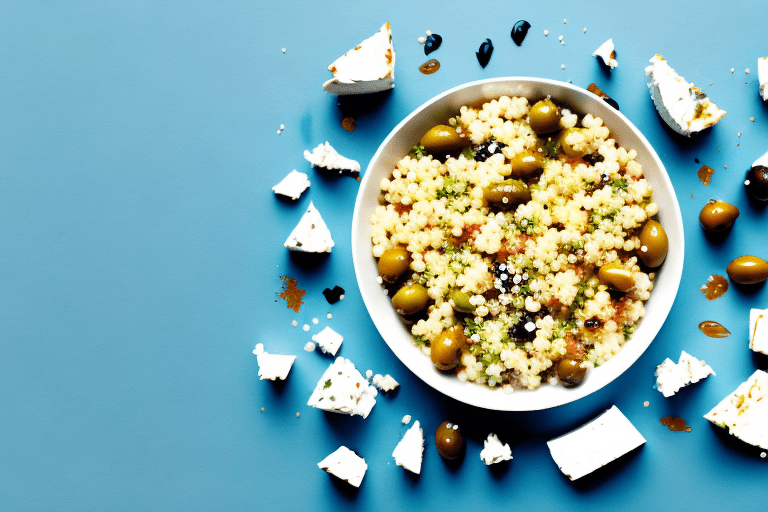 A Delicious Recipe for Feta and Olives Couscous Rice Array