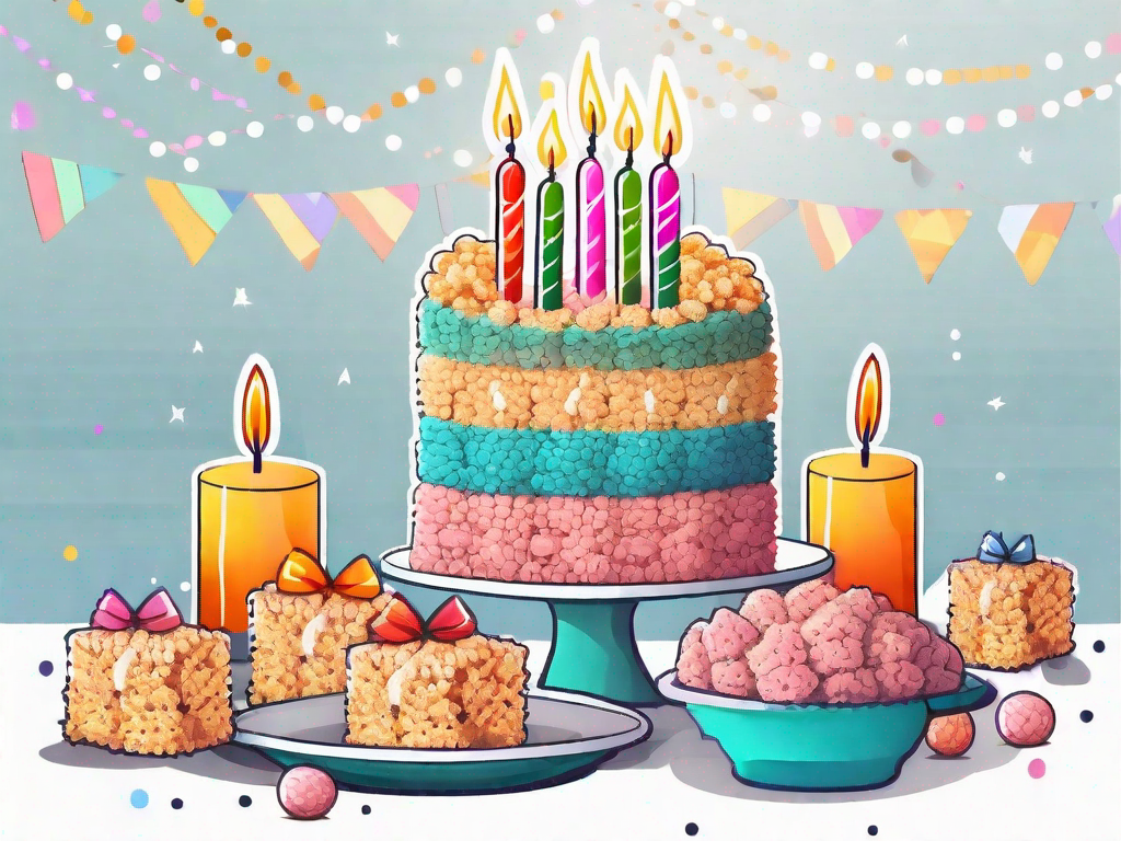 Delicious Birthday Cake Rice Krispie Treats