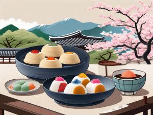 A variety of colorful korean rice cake desserts