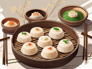 Various chinese steamed rice cakes