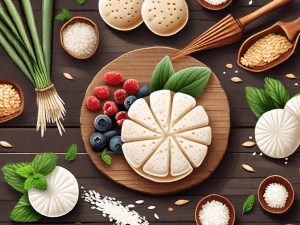 Various types of white rice cakes