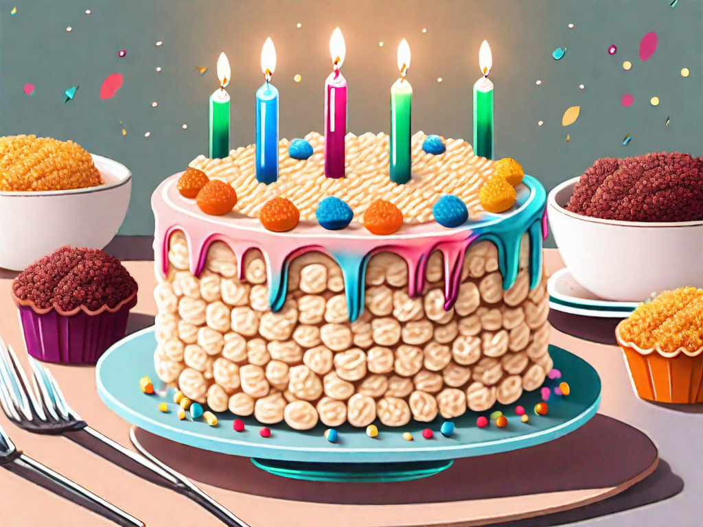 Celebrate with a Delicious Rice Krispie Birthday Cake!