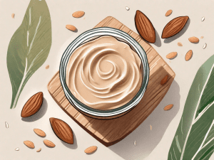 A delectable rice cake topped with creamy almond butter