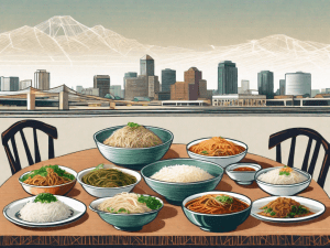 A variety of delicious rice and noodle dishes