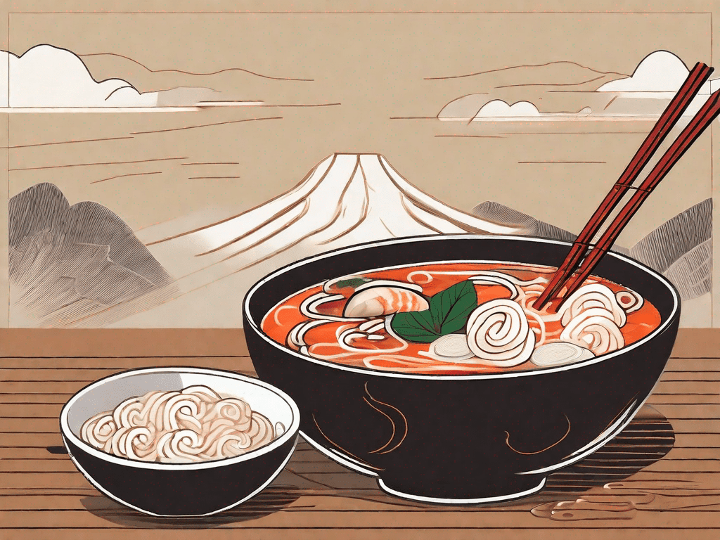 Tantalizing Tom Yum Rice Ramen Noodle Soup