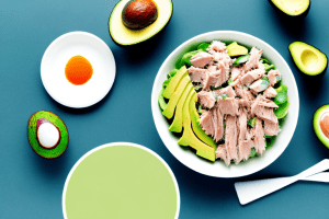 A bowl of tuna and avocado salad
