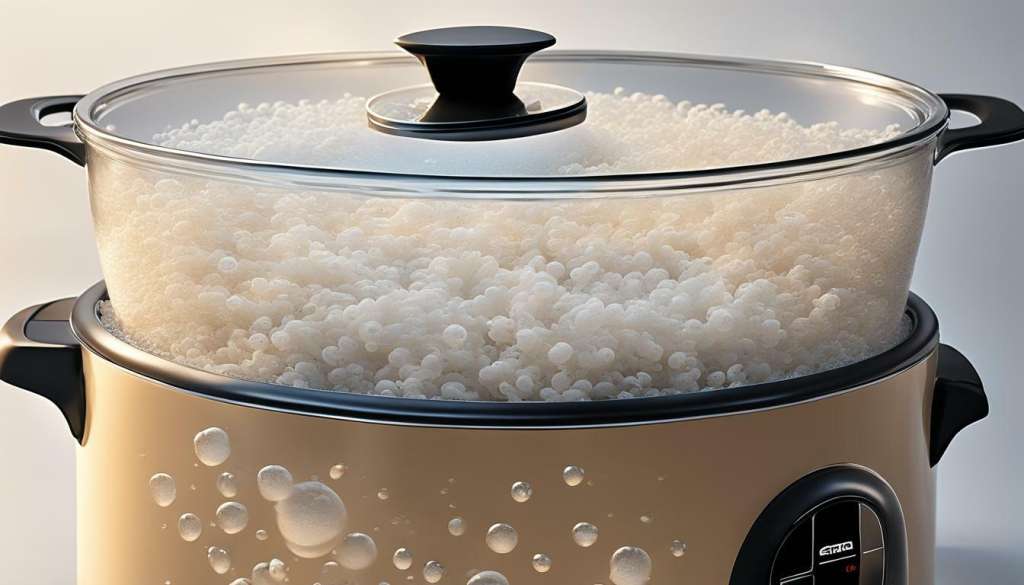 Cooked rice with bubbling technique