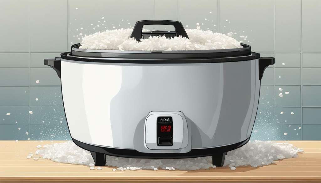 Overfilling Rice Cooker Bubbling Over