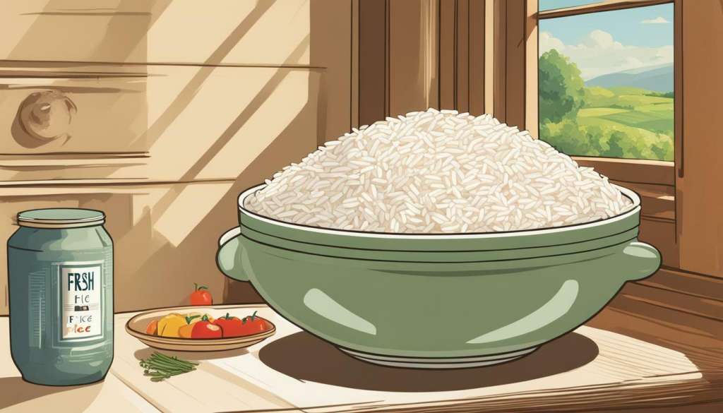 Storing rice in an airtight container