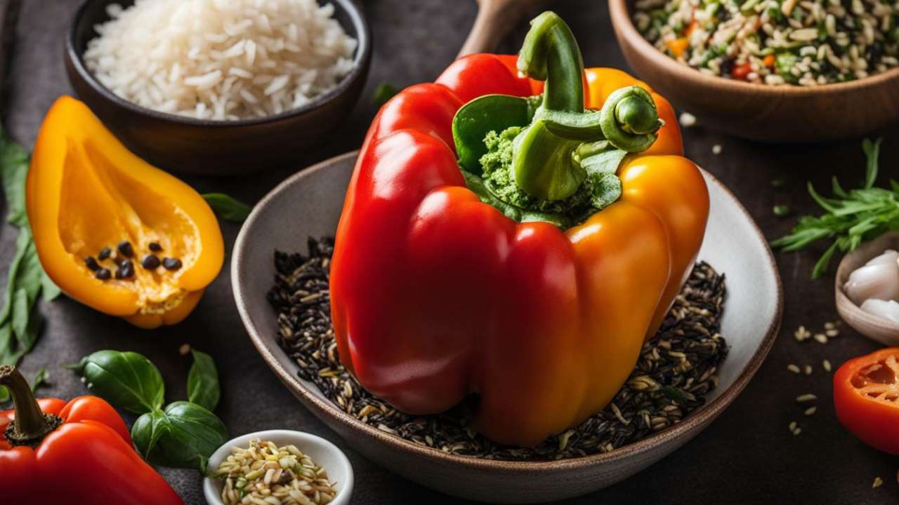 Stuffed Peppers With Wild Rice