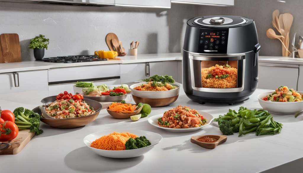 all-in-one rice cooker and air fryer