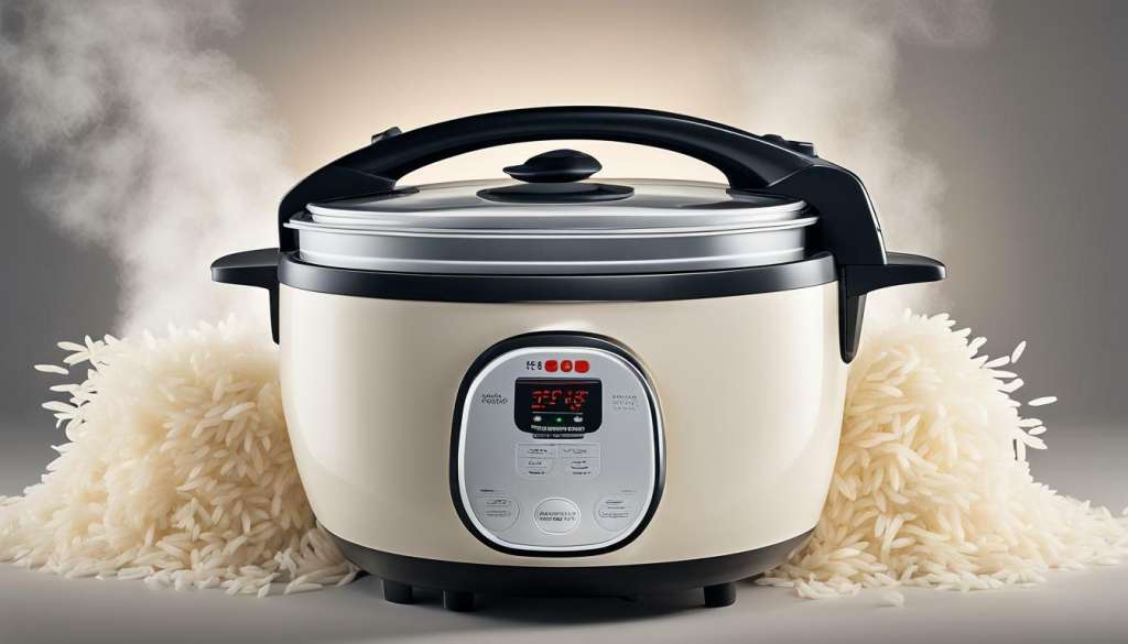 cooking rice in a rice cooker