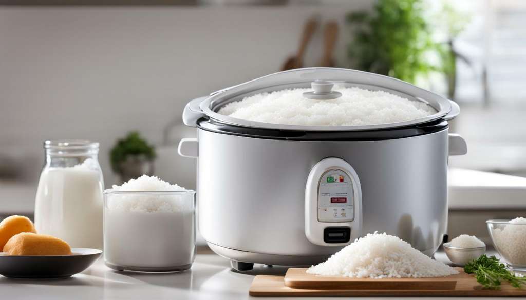 cooking rice in a rice cooker cooking rice in a rice cooker