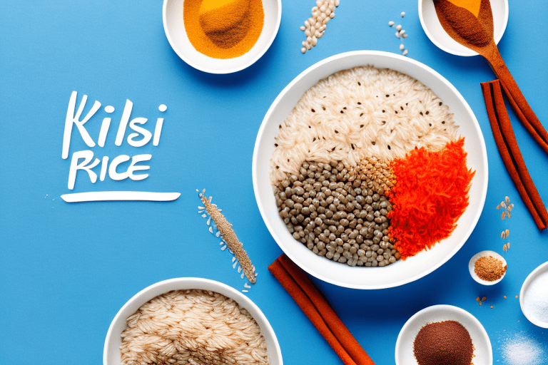 A bowl of kashi 7 grain rice pilaf with ingredients and spices