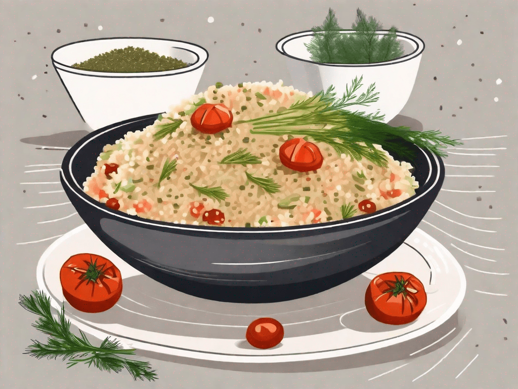 Quinoa Rice Pilaf With Dill and Roasted Tomatoes
