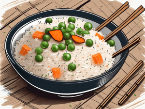 A steaming bowl of pilaf rice