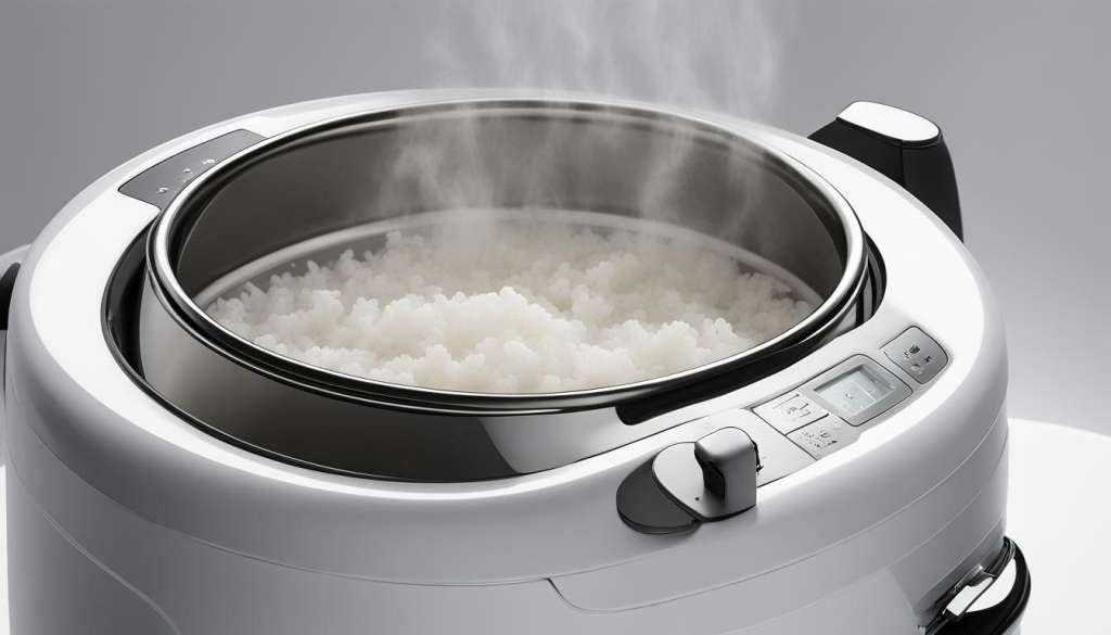 rice cooker steam and water level