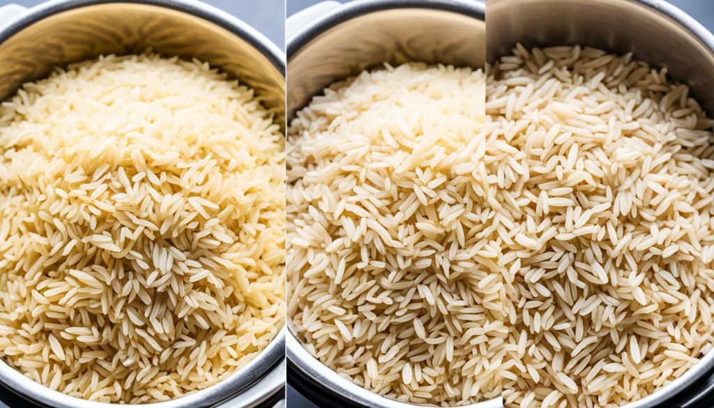 Comparison of rice cooking methods