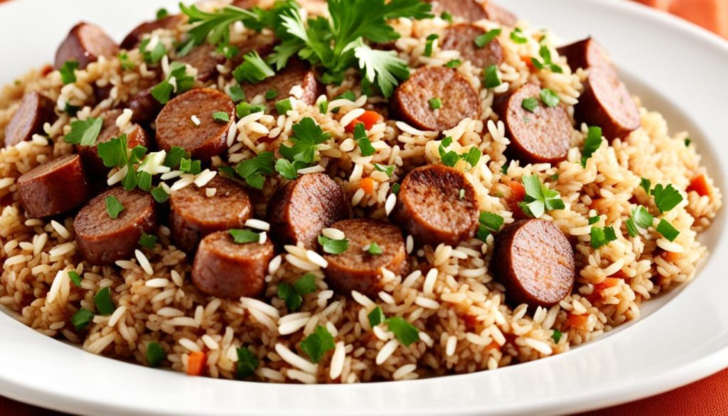 Dirty rice with sausage