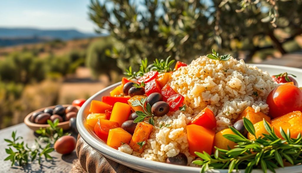 Mediterranean diet with rice