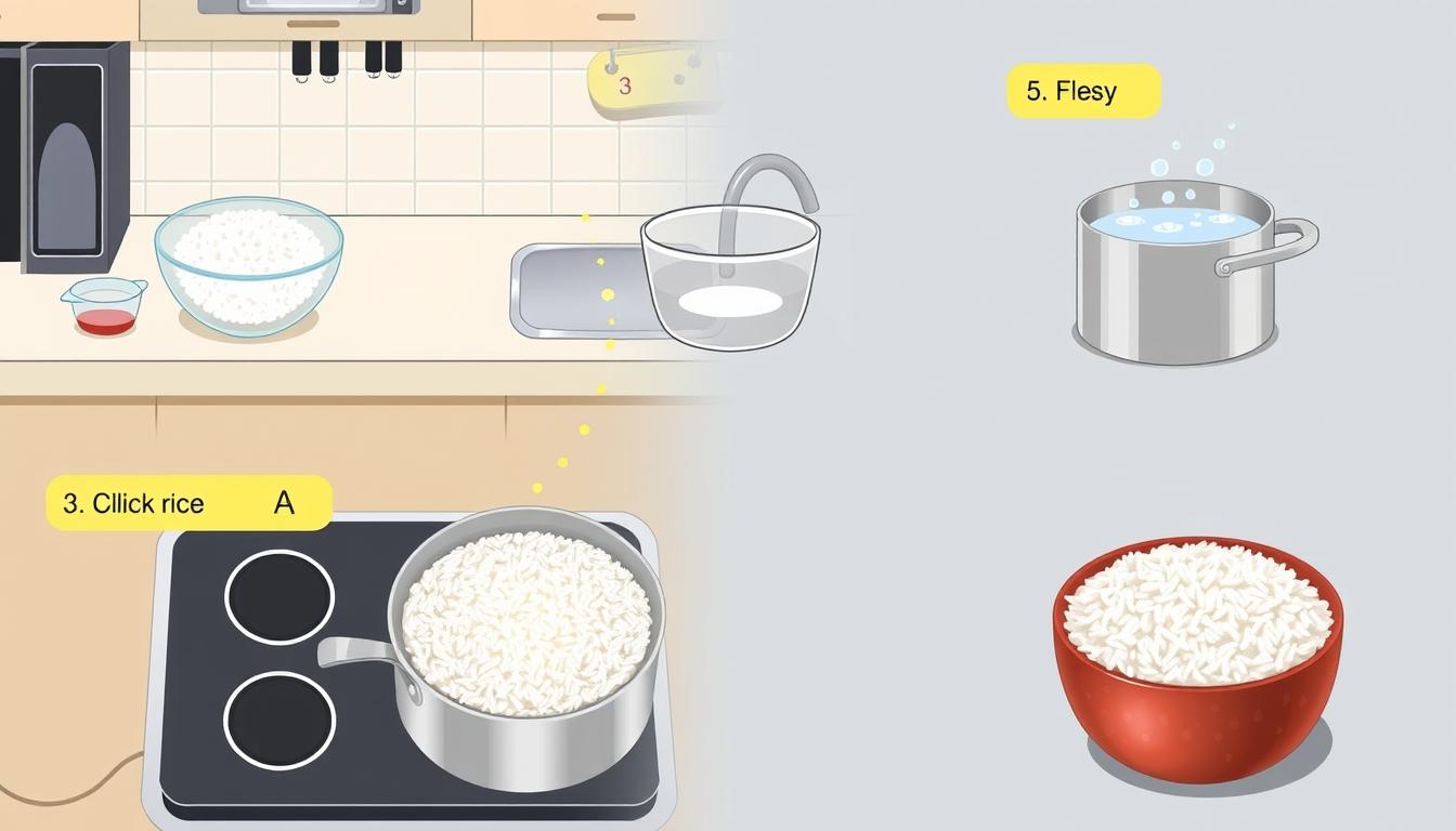Rice Cooking Sequence: Step by Step Visual Guide