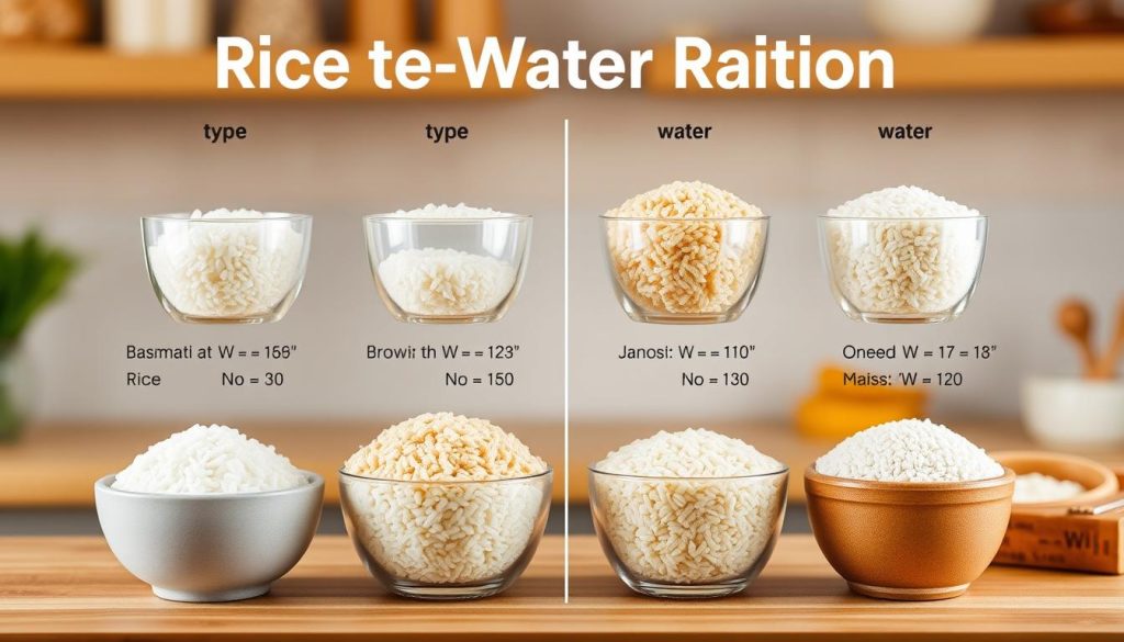 Rice-to-water ratio chart