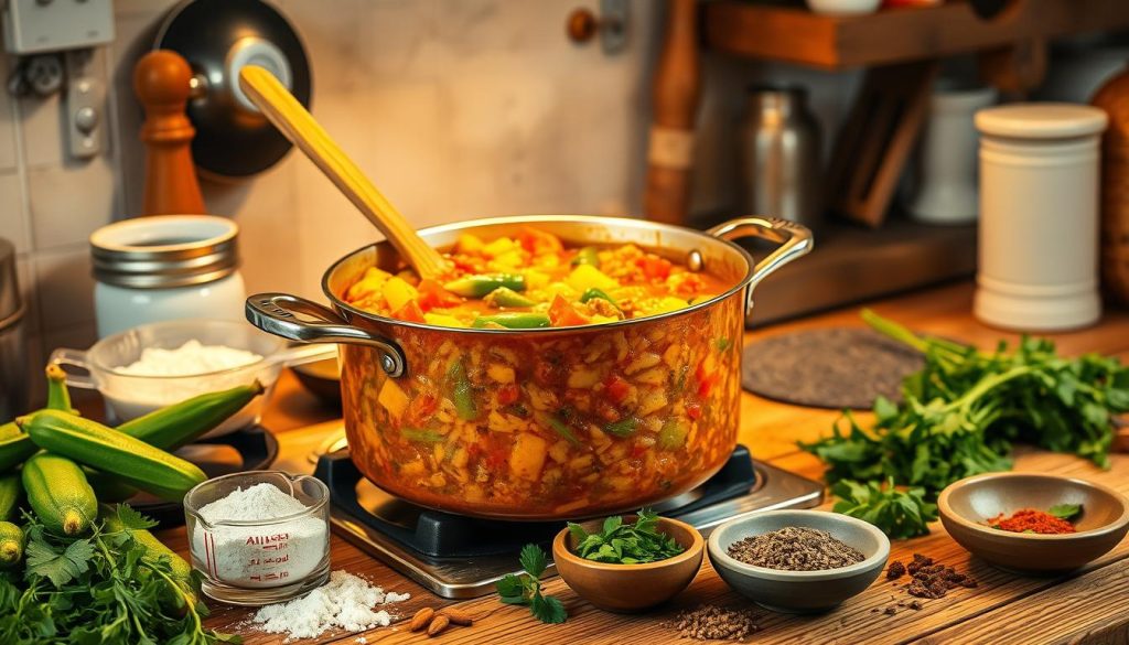 cooking gumbo