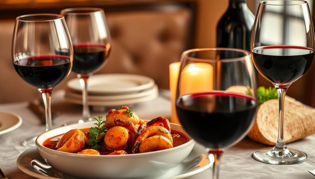 excellent red wines for seafood gumbo