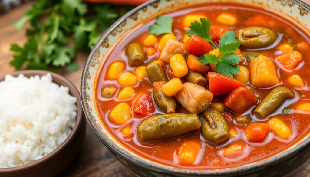 flavorful gumbo with frozen vegetables