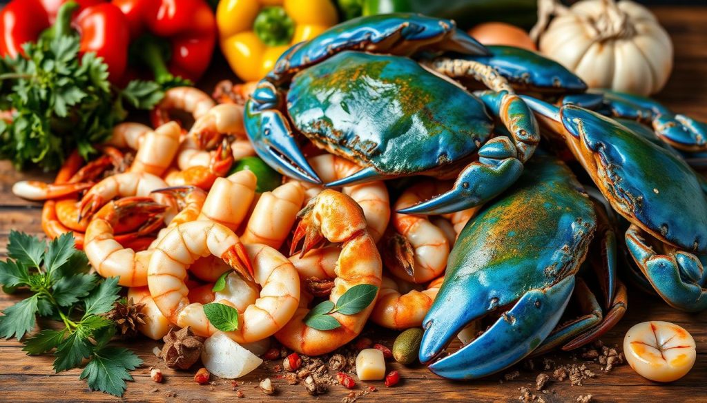 fresh seafood for crab gumbo