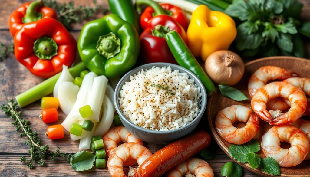 gumbo with basmati rice ingredients