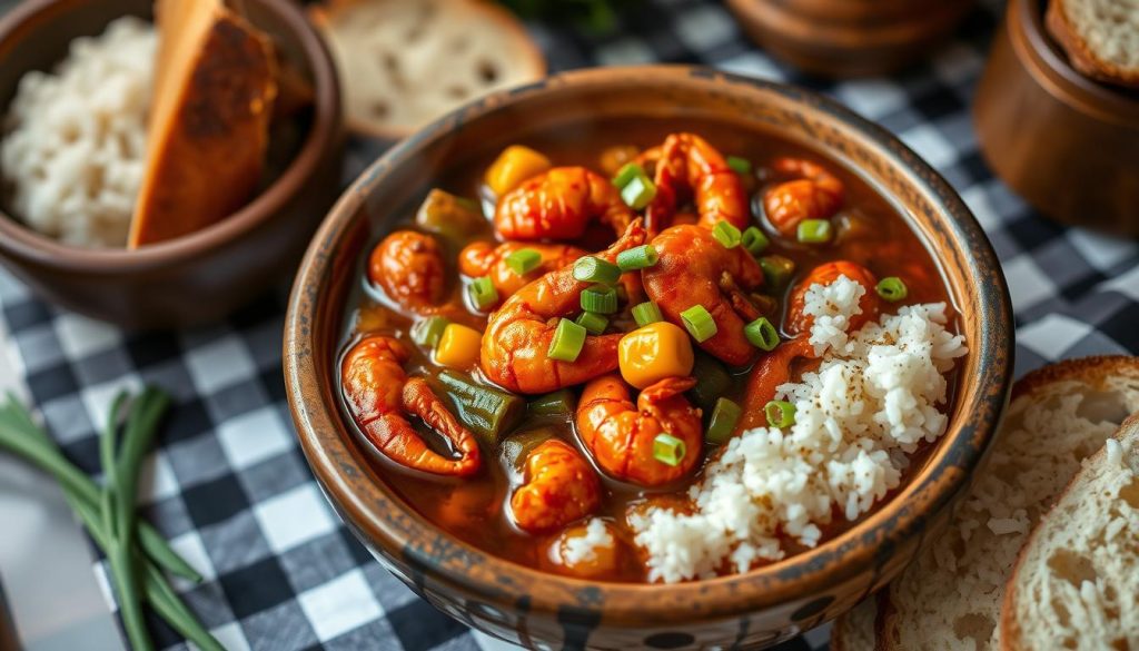 homemade crawfish gumbo