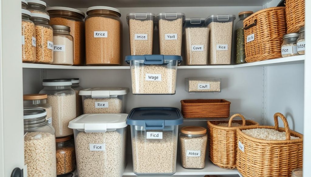 organizing rice storage