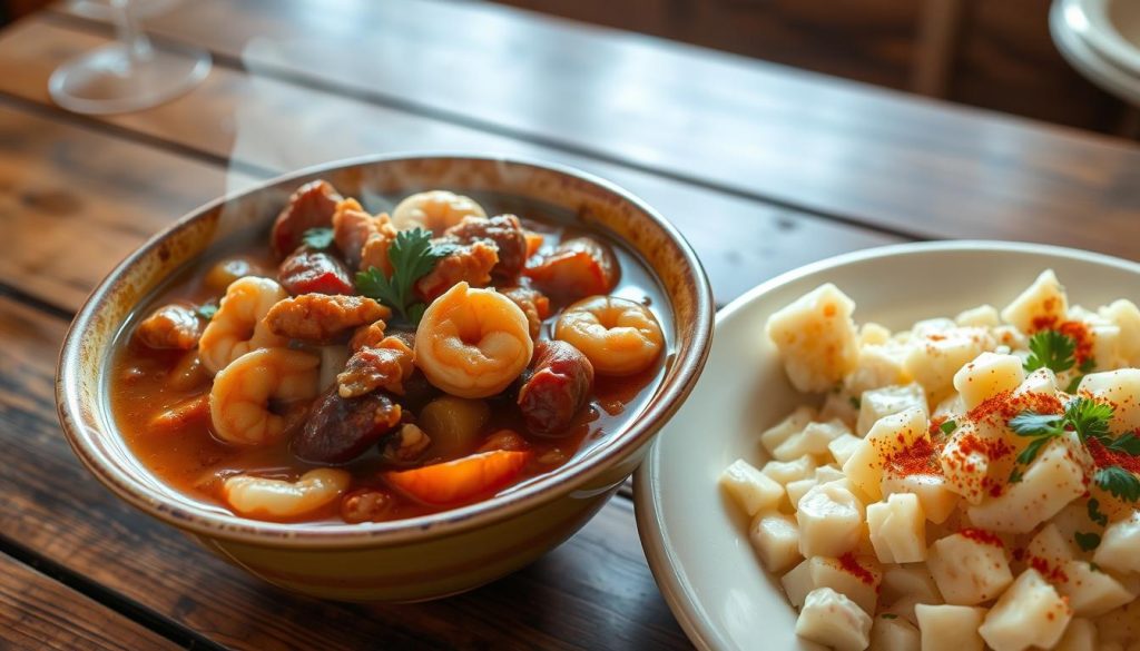 perfect pairing of gumbo and potato salad perfect pairing of gumbo and potato salad