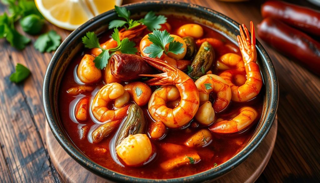 spicy gumbo with seafood